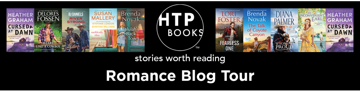 Banner with books that are part of the Romance Blog Tour