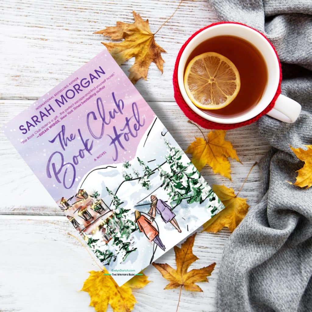Bookstagram image created for eclecticevelyn of a flatlay with the book leaves a blanket and a cup of hot cider.