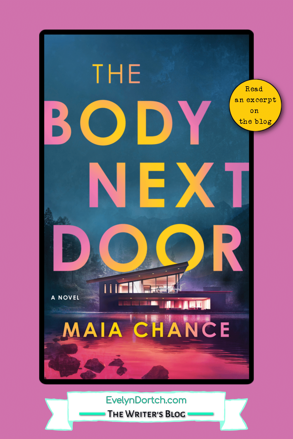 cover of The Body NExt Door by Maia Chance pin for The Writer's Blog