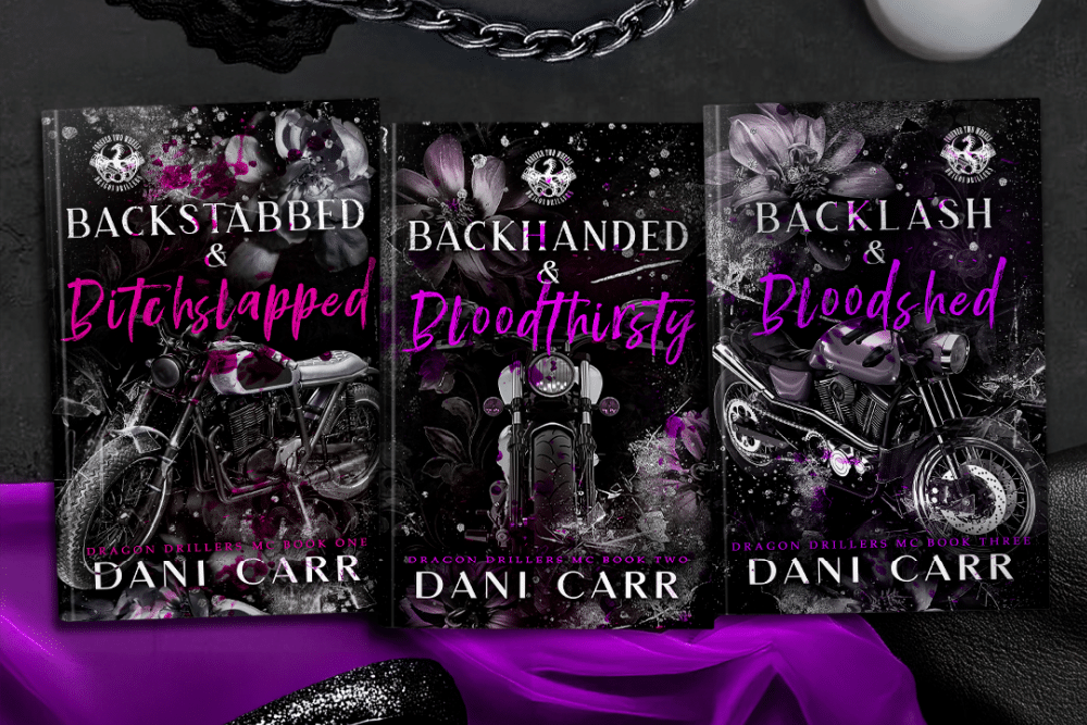 The covers of the 3 books of the Drillers MC Series by Dani Carr