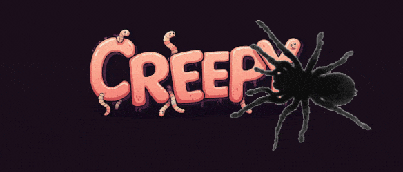 spider crawling across the words creepy giveaway an animated gif created by Evelyn Dortch EclecticEvelyn