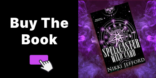 buy the book banner for the book Spellcaster Wild Card by Nikki Jefford