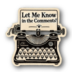 let me know in the comments typewriter sticker