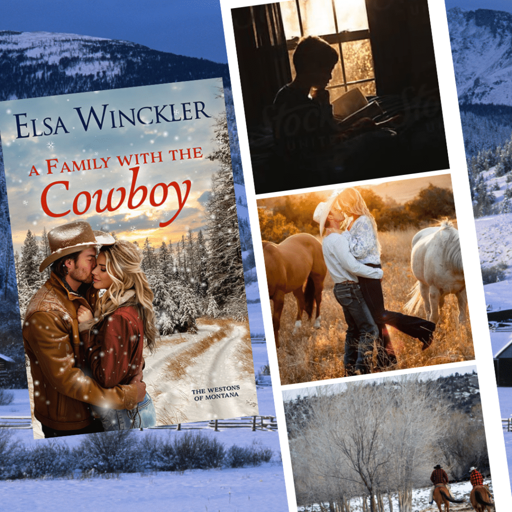 A famiky with the cowboy and photos