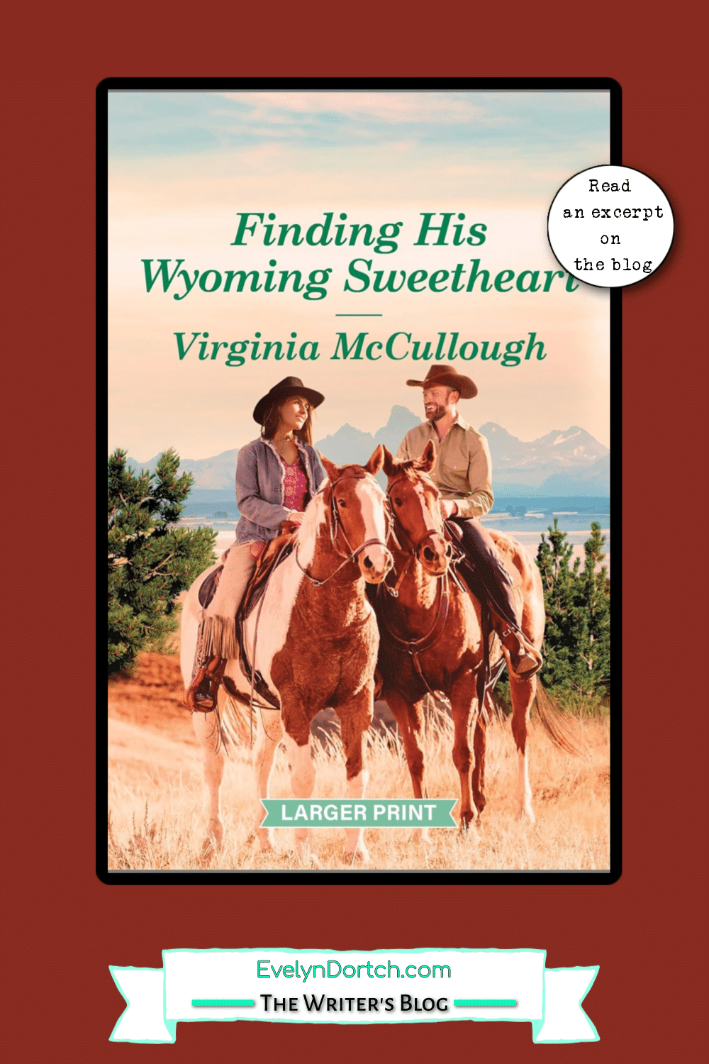 Finding His Wyoming Sweetheart by Virginia McCullough book cover pin