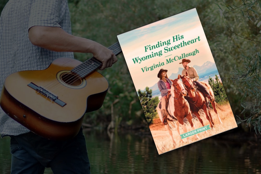 Finding His Wyoming Sweetheart book cover with a guitar