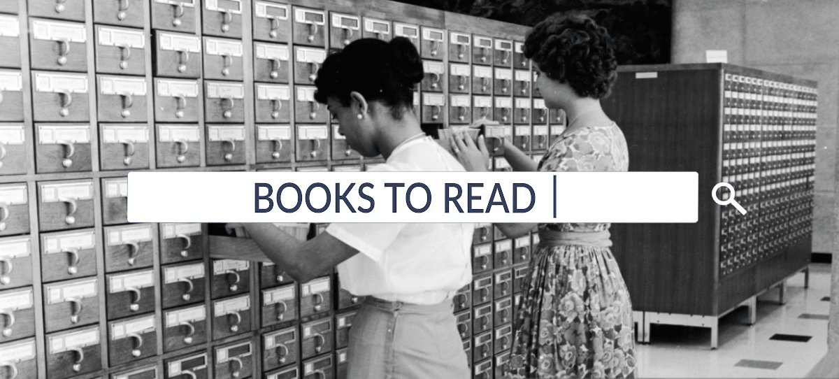 a search bar with the words books to reed and high school girls from the 50's using a library card catalog