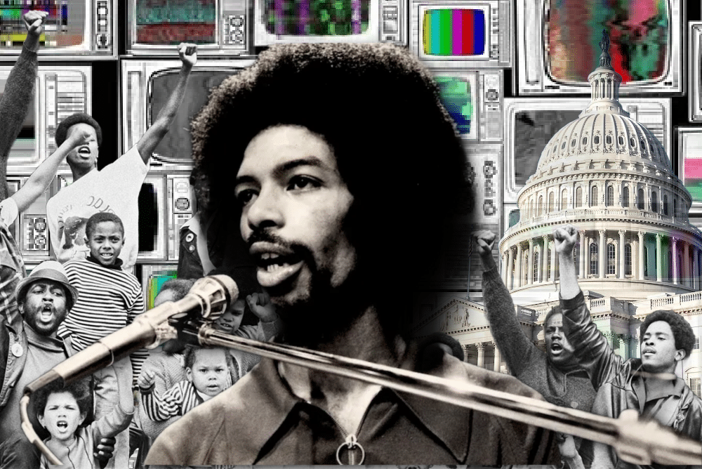 Collage created by Evelyn Dortch featuring revolutionary protest poet Gil Scott-Heron
