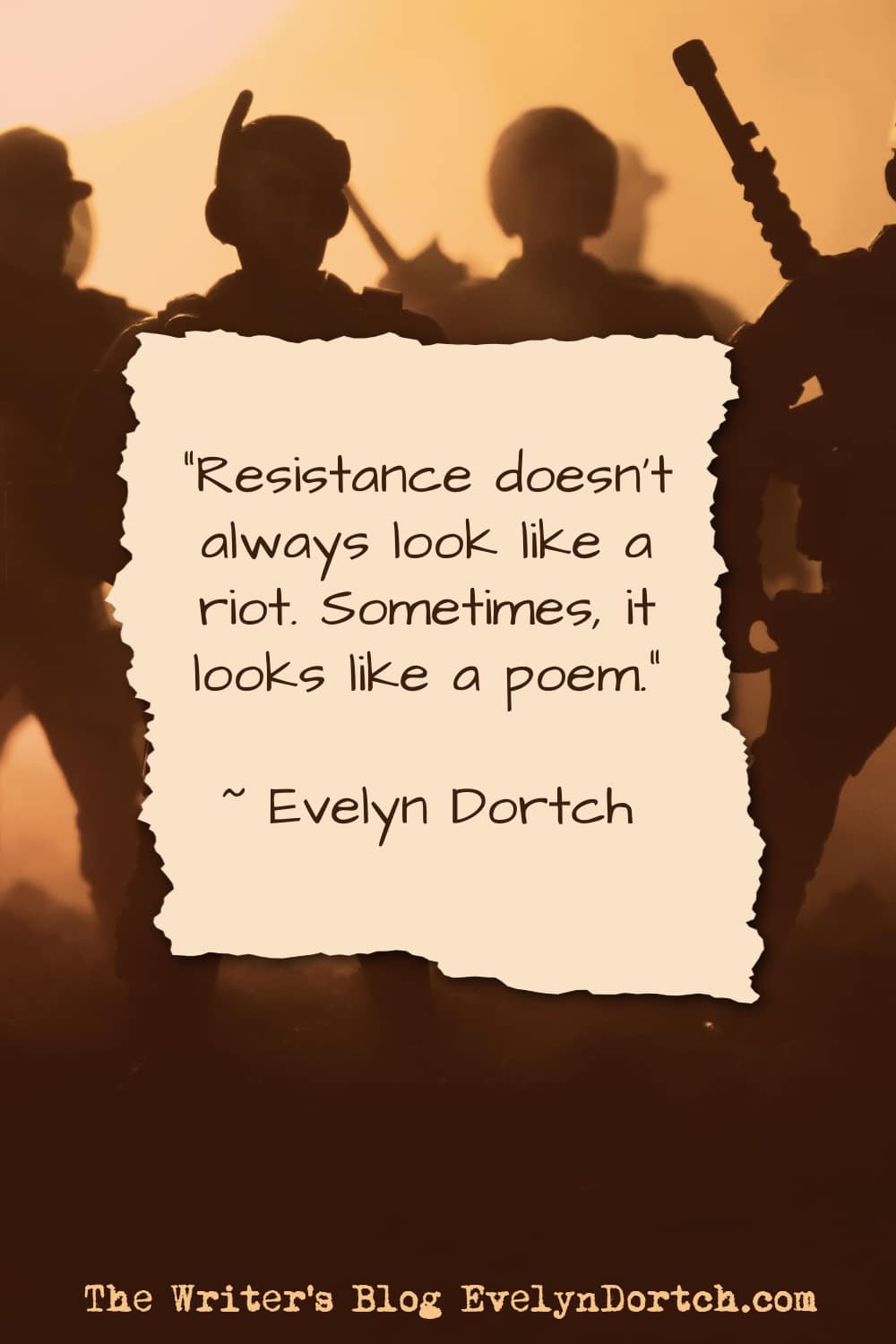 quote about poetry as resistance from Evelyn Dortch