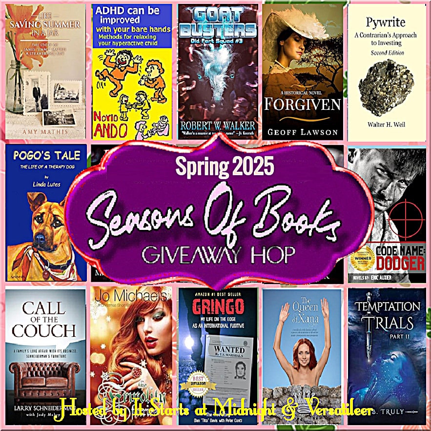 banner for the spring seasons of books giveaway includes several book covers