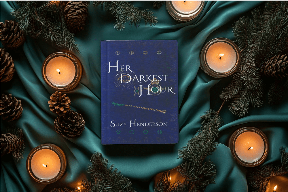 candles and the book Her Darkest Hour